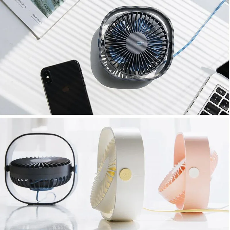 3 الحياة مروحة سطح المكتب USB صغيرة 3 سرعات مروحة تبريد محمولة مع 360 دوران زاوية قابلة للتعديل لمكتب السفر المنزلي سيارة