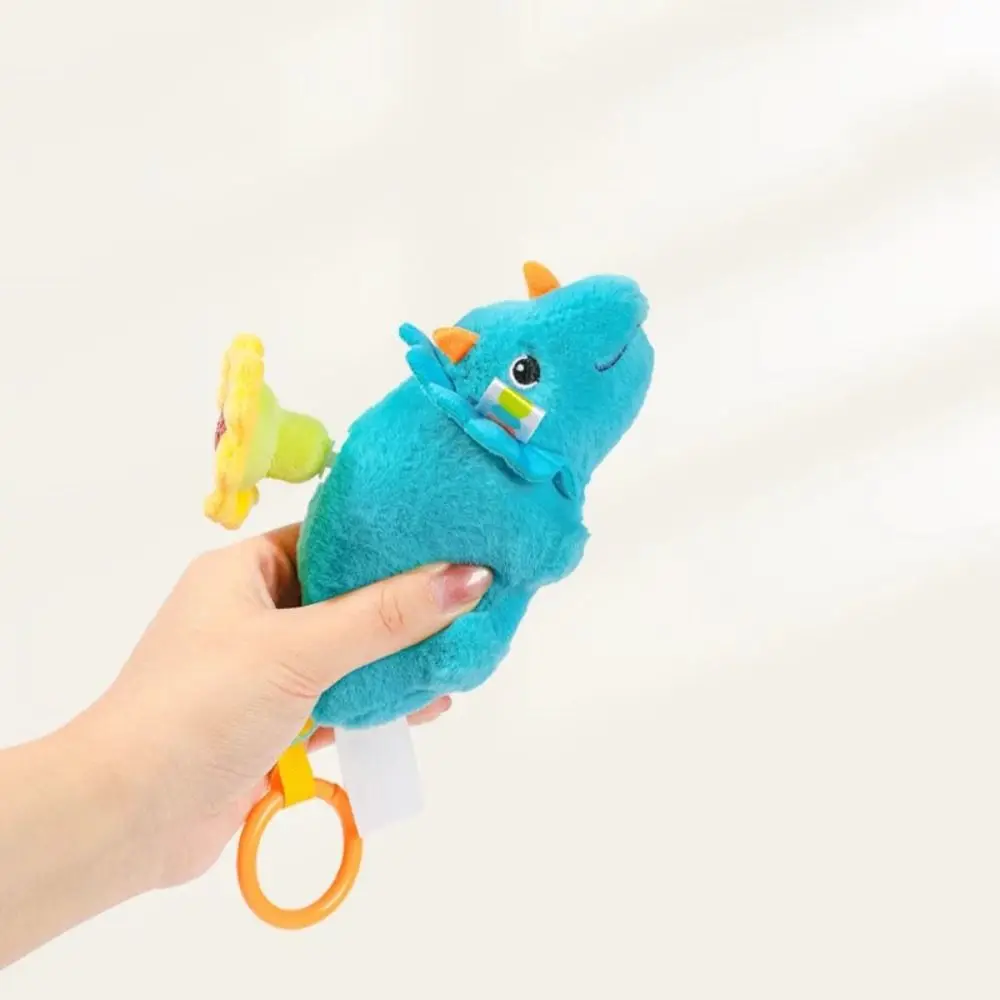 Tortuga de algodón PP, juguetes de peluche giratorios, cuerda de tracción esponjosa hecha a mano, juguete de peluche de Animal Ins, sonajero colgante interactivo para bebé