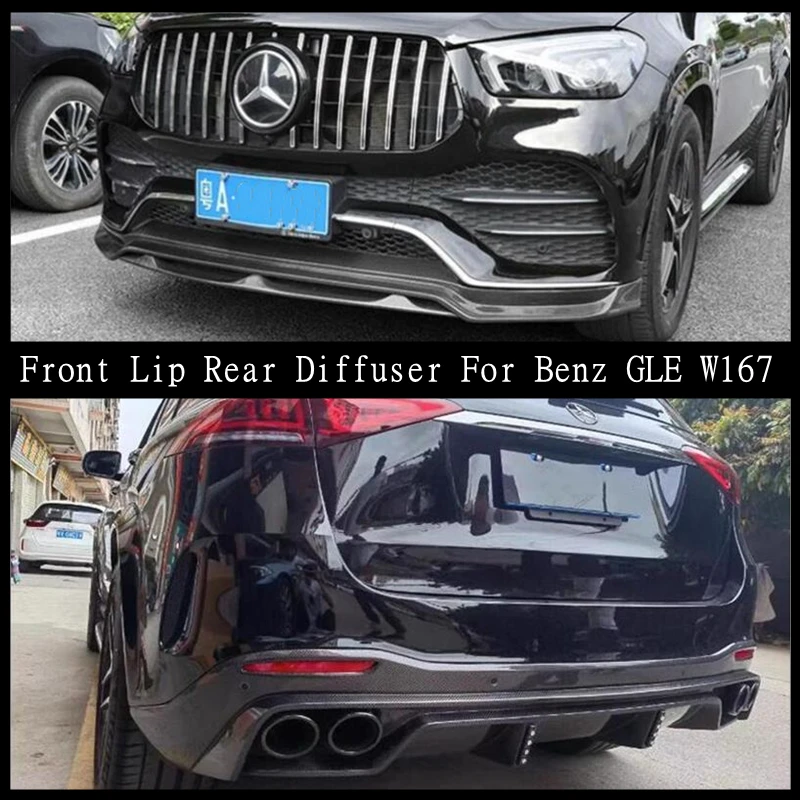 

Real Carbon Fiber Front Lip Rear Bumper Diffuser Kit Spoiler For Mercedes Benz GLE W167 SUV GLE320 GLE400 GLE450 GLE53 2019-2023