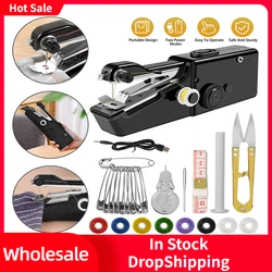 Mini Portable Sewing Machine Handheld Ergonomic Design For Clothes Pants Jeans T-shirts Curtains Hand Tool