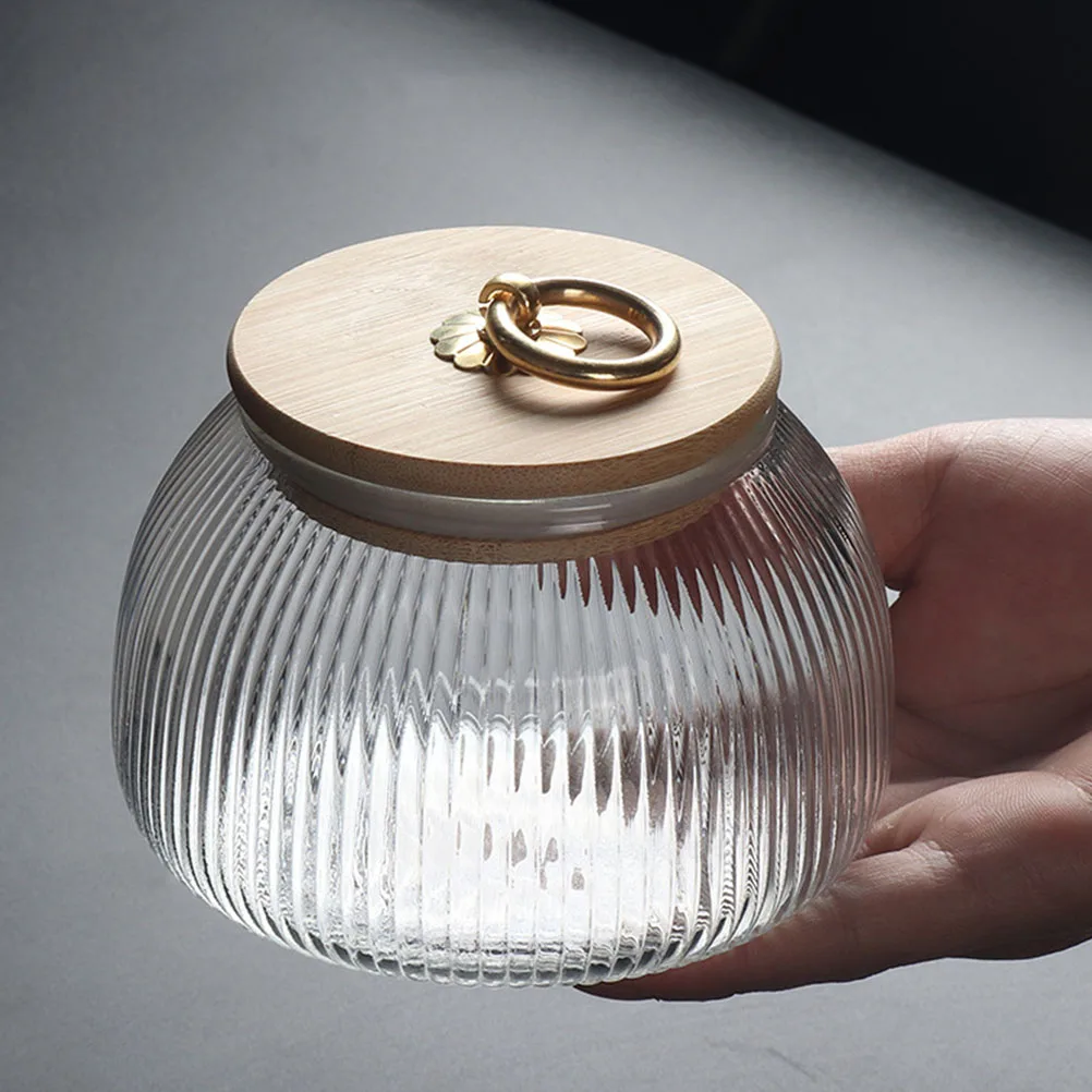 

Sealing Storage Jar Empty Glass Food Container Dried Cereal Holder Kitchen Canisters Bamboo Lid Containers Storing Tea Grains
