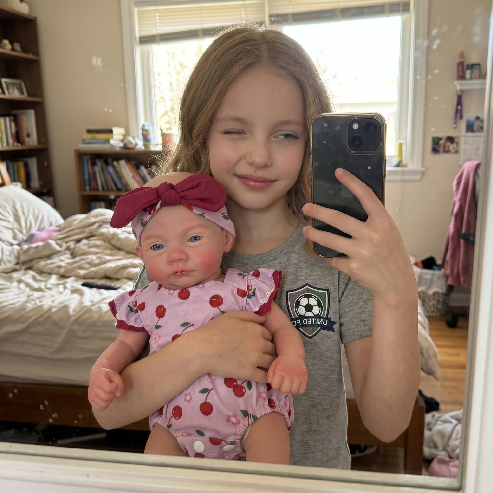 

18 Inch Silicone Newborn Girl Can Open Mouth Lifelike Reborn Baby Doll For Birthday Gifts