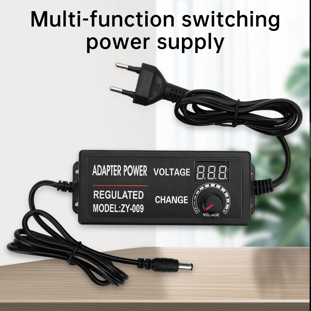 AC-DC Adjustable Power Supply Adapter AC100-240V to DC3-12V 3A 5A Multifunctional Switch Power Supply Universal High Power