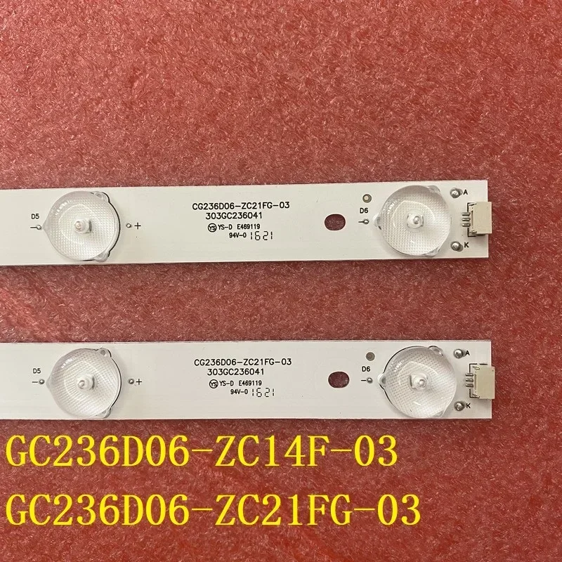 

423 мм 2 шт./компл. полоса светодиодной подсветки для GC236D06-ZC14F-03 303GC 236031 423 мм 3 В 24 дюйма
