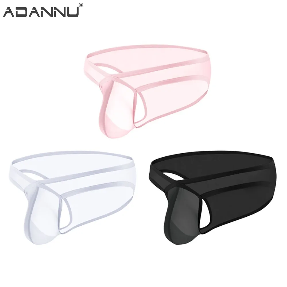 1-4PCS Low Waist Men Underwear Ice Silk Briefs Ultrathin Man Fashion Underpants Quick Triangle Lingerie Male Underwear Men Sexy