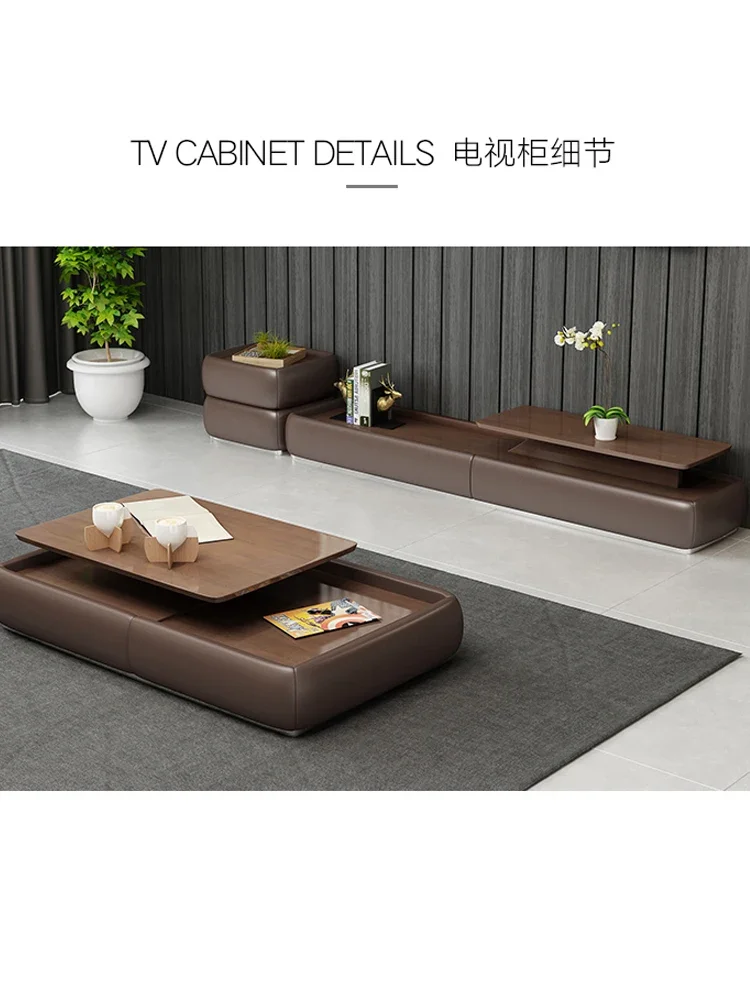 living room home furniture coffee table minimalist modern style wooden mesas rectangle table basse de salon + TV stand furniture