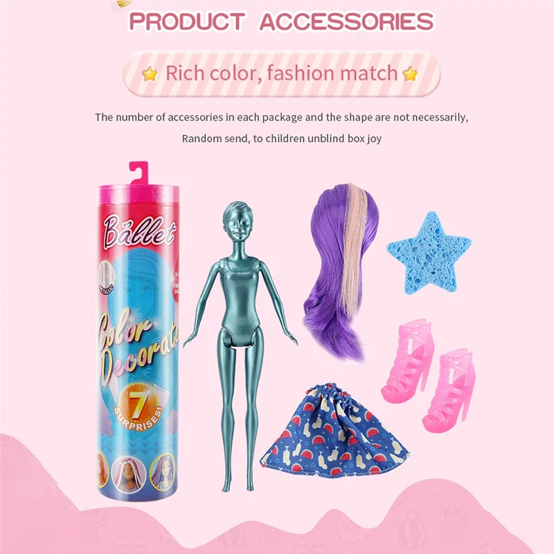 WOTT-Surprise boîte aveugle trempée à l'eau changement de couleur princesse changement de vêtements maison de jeu