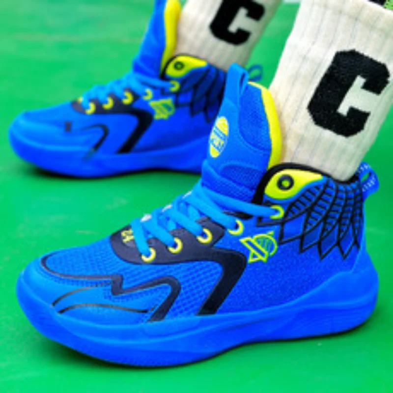 Brand Children's Basketball Sneakers 2024 Mesh Breathable Kids Sports Shoes Boy Trainer Shoes Fashion Child Basketball Shoes