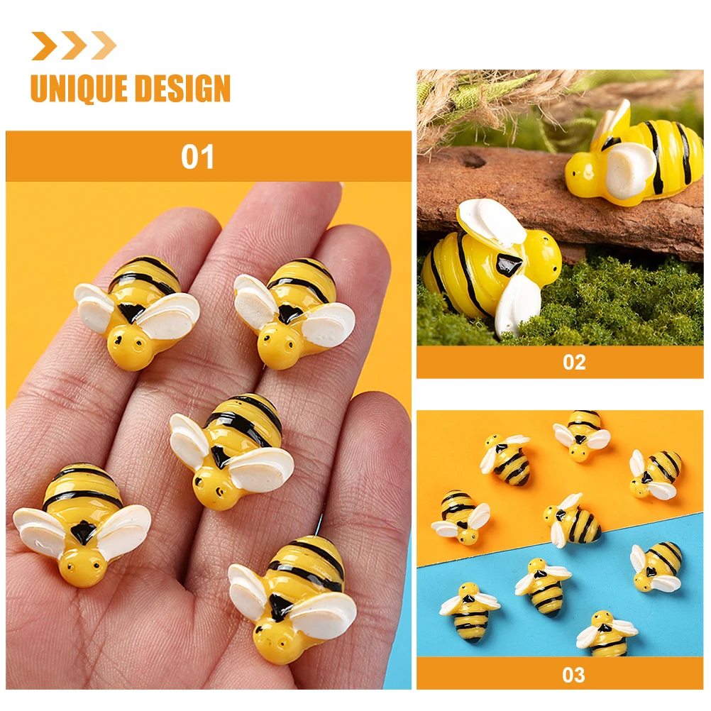 

20 Pcs Simulated Bee Charms for Jewelry Making Crafts Crafting Resin Decorations Mini Ornaments