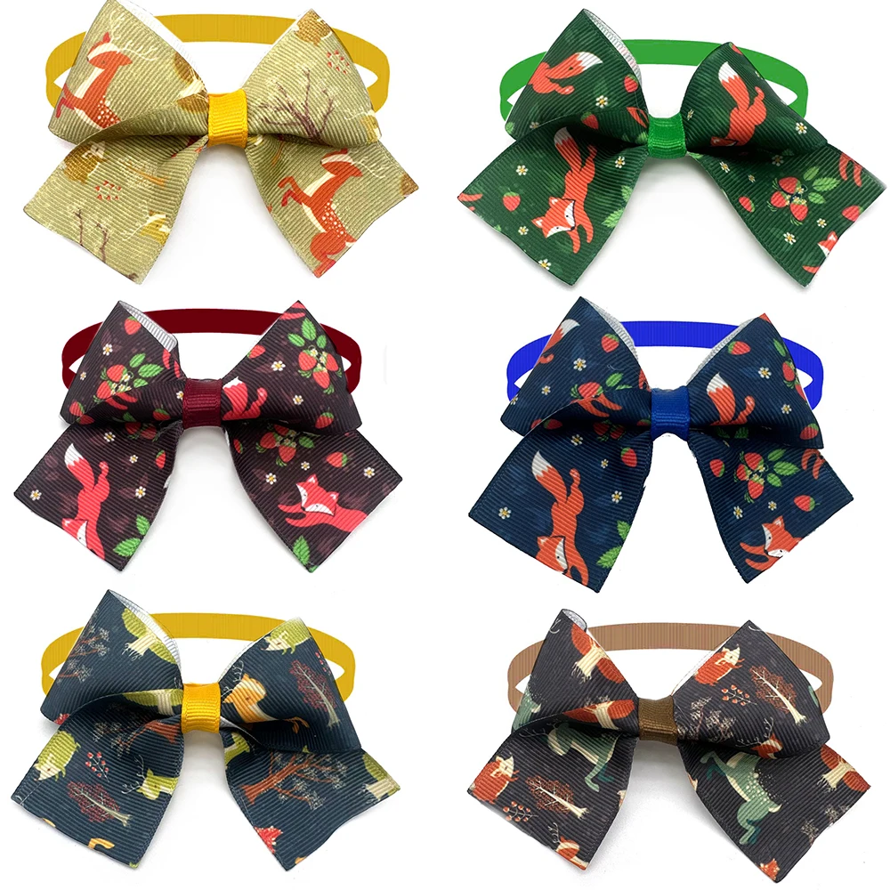 

10pcs New Pet Dog Bow Tie Animal Fox Style Pet Bow Tie Cat Puppy Grooming Bows for Small Dogs Pets Collar Dog Cats Accessories