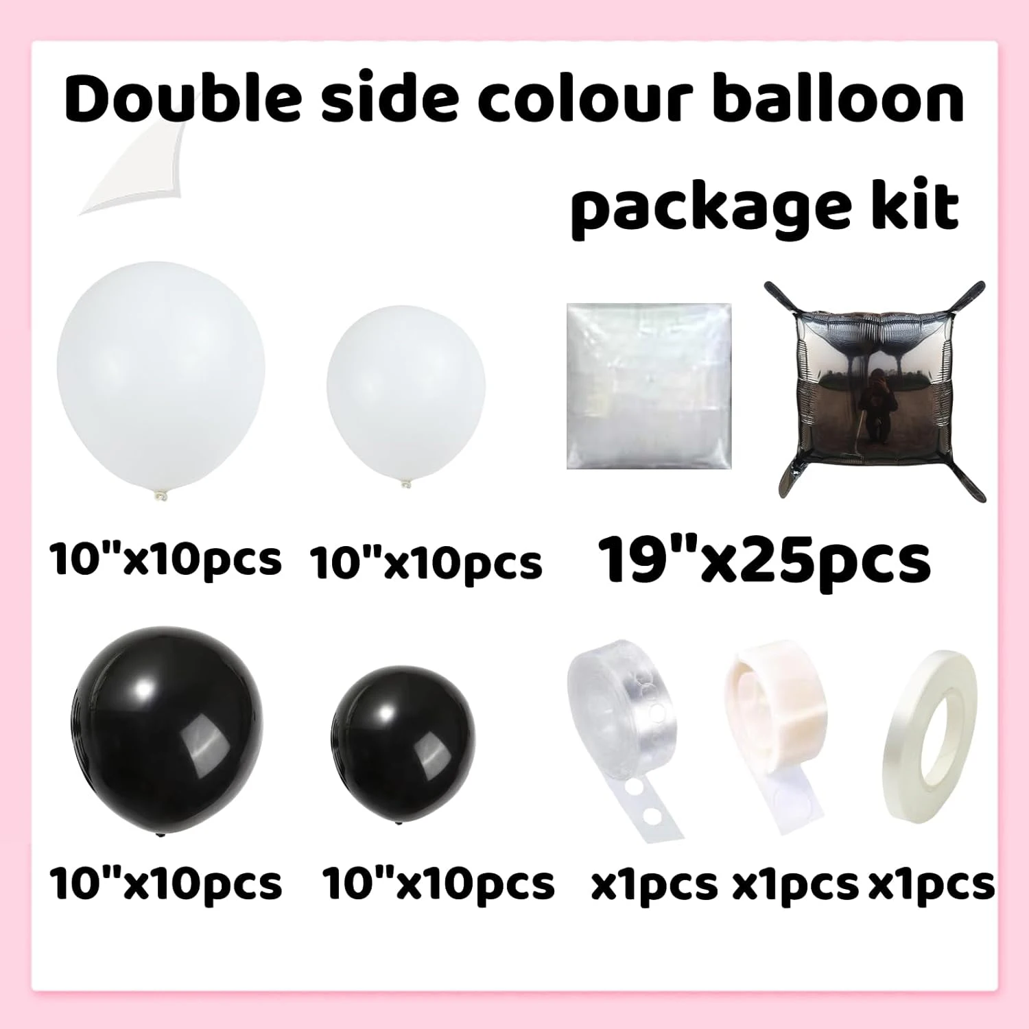 White and Black Checkered Double sided Flat Square Foil Balloon Wall Balloon Garland Kit For Checkerboard Racing Themed Party