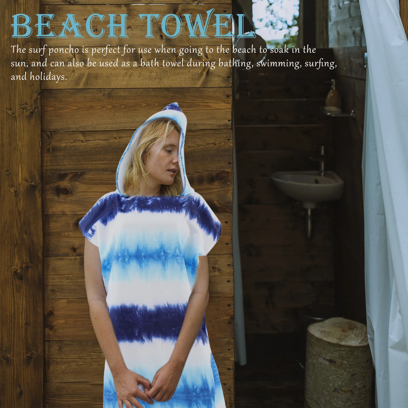 

Hooded Beach Towel Quick Dry Microfiber Foldable Travel Bag Portable Outdoor Pool Gym Yoga Accessory Beach Towels