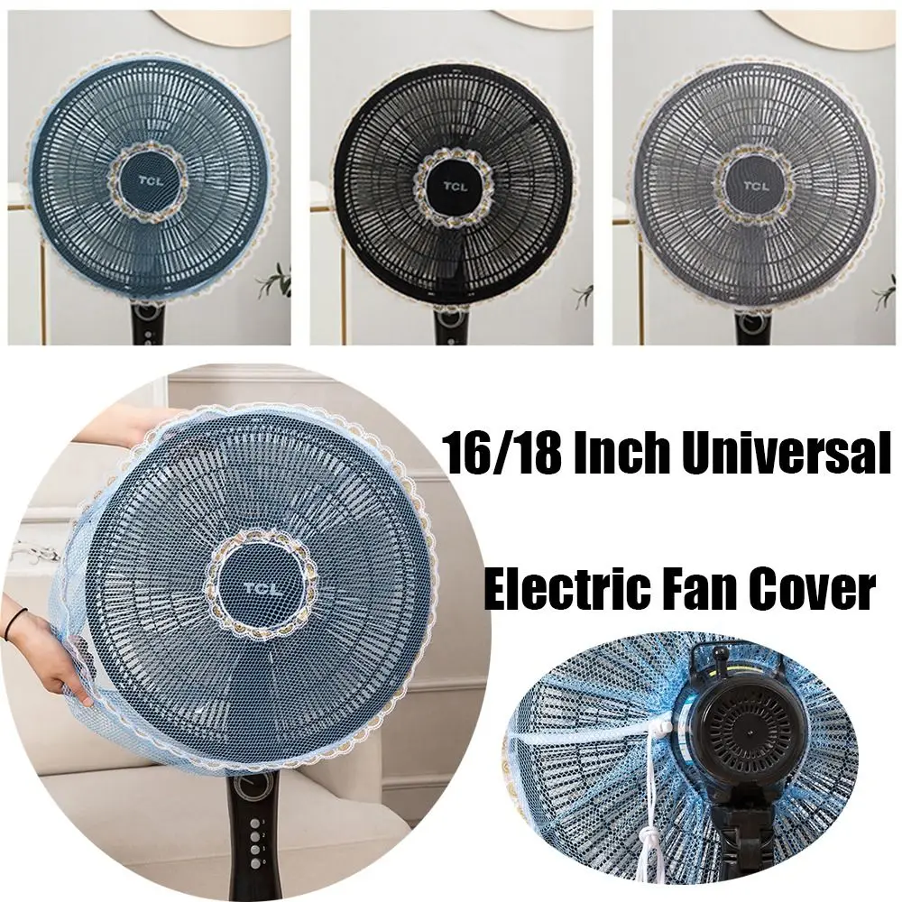 Child Baby Anti-pinch Electric Net Fan Protection Covers Round Fan Kids Finger Guards Fan Dustproof Covers With Lace