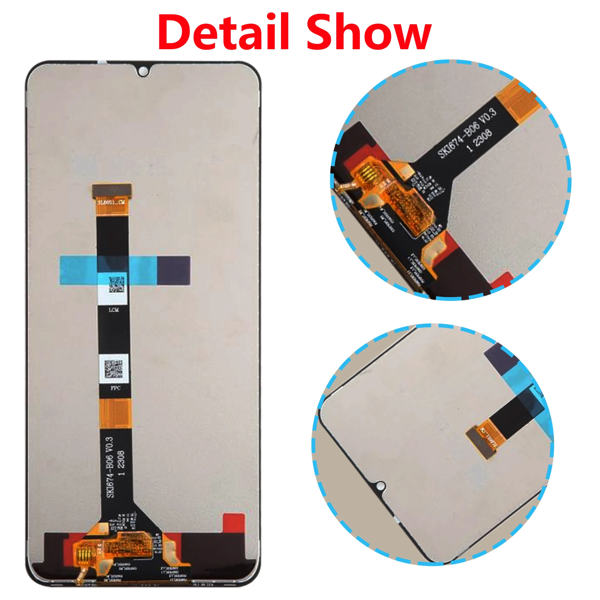 Original For Realme C51 Full With Frame RMX3830 LCD Display Replacement Digitizer Assembly Repair  Tounch Screen Parts