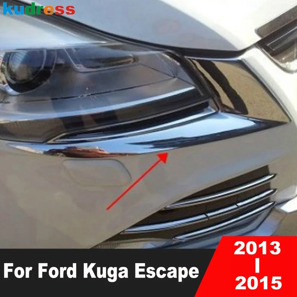 

Для Ford Kuga Escape 2013 2014 2015, хромированная передняя фара автомобиля, крышка для бровей, накладка на фару, полоска для век, аксессуары