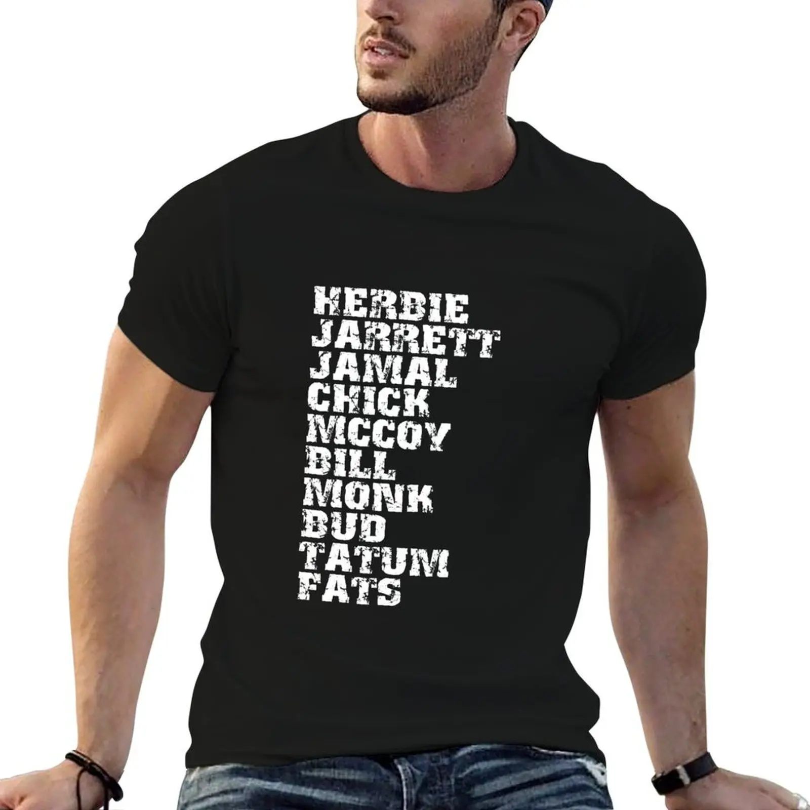 Famous Influential Jazz Pianists List T-Shirt graphic t shirt vintage anime stuff mens vintage t shirts