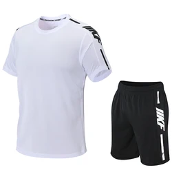 Men's summer new short sleeve suit T-shirt men's fast dry running loose casual Sportswear large