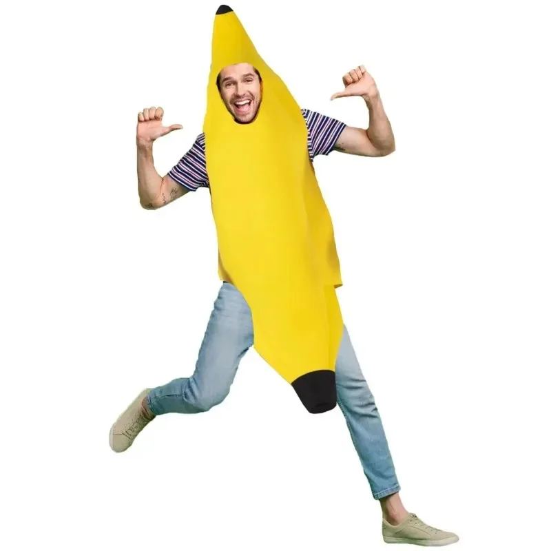 1-10PCS Adult and Kids Banana Costume Funny Party Cosplay Outfit Christmas and Carnival Fancy Dress for Themed Events