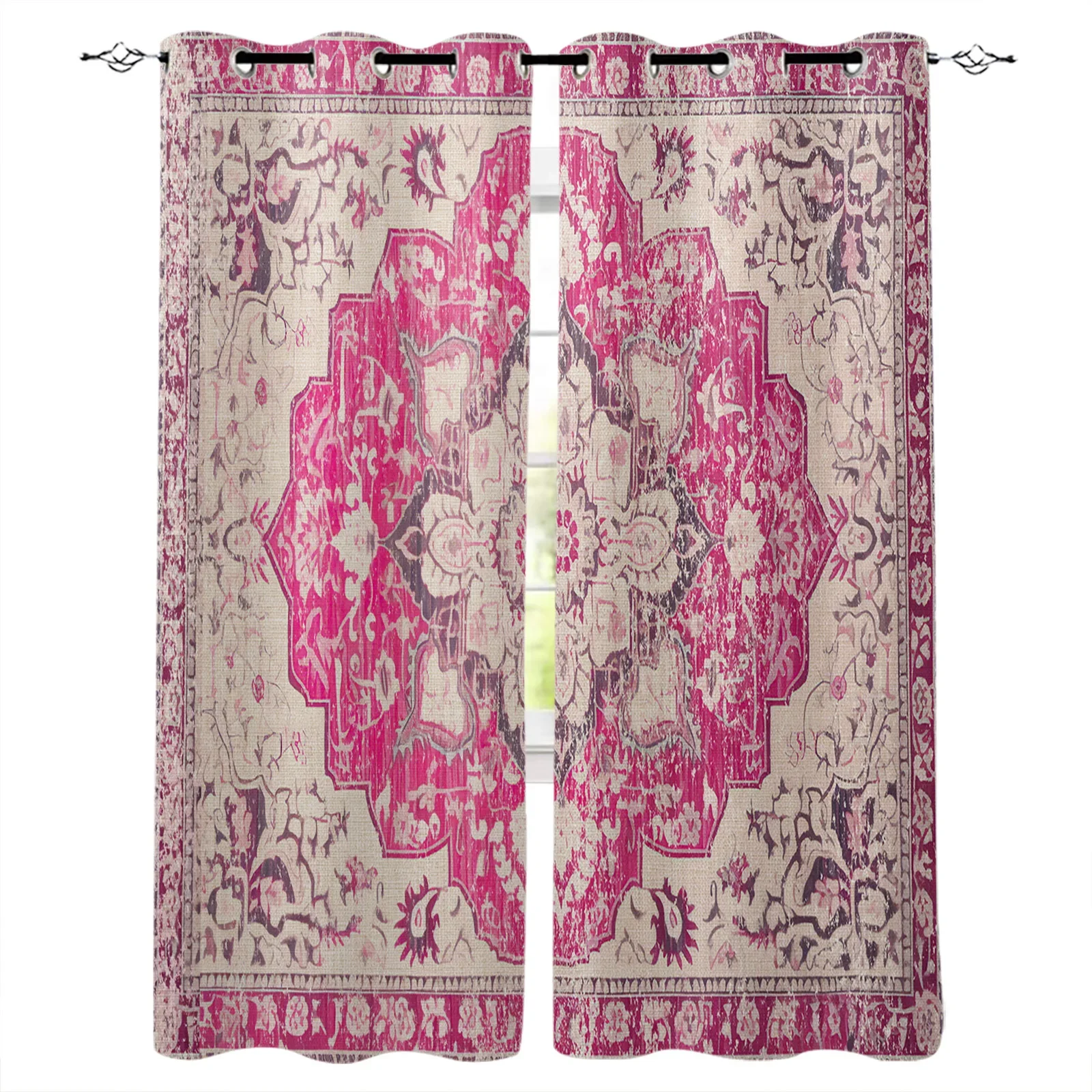 Vintage Wallpaper Murals Middle Ages Curtains For Windows Drapes Modern Printing Curtain For Living Room Bedroom