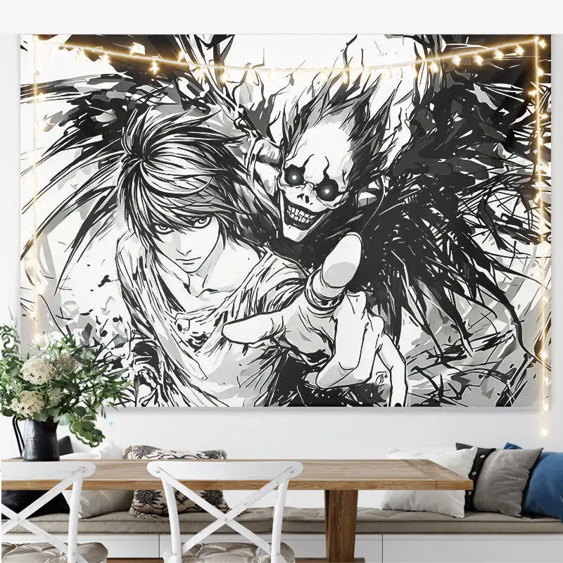 New Japanese Anime Death Note Print Tapestry Wall Hanging Poster Bedroom Backdrop Wall Art Home Decoration