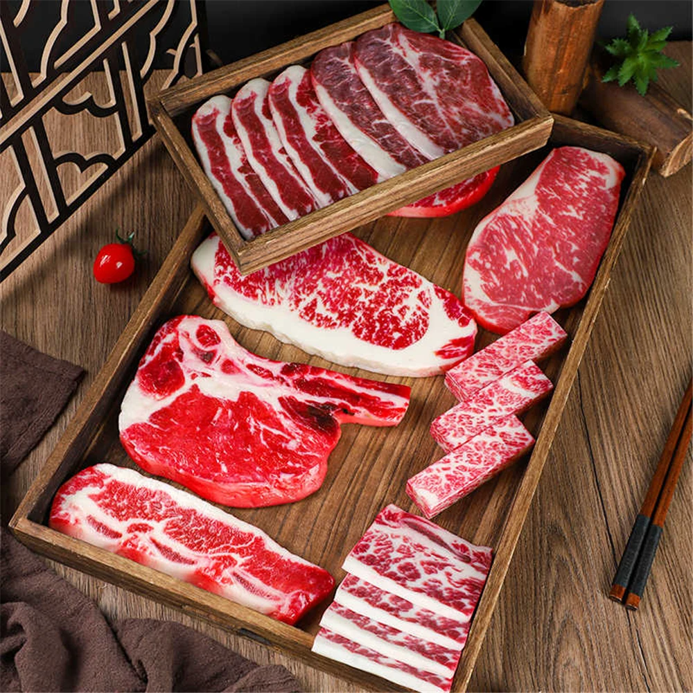 

artificial Beefsteak simulated food hotel restaurant shop store decoration display props fake beef slices cubes steak model
