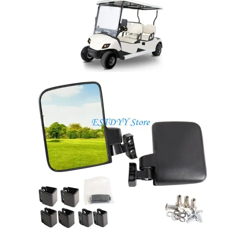 G6DE Universal Golf Cart Rearview Mirror Plastic Golf Cart Side Mirror Wide Angles Golf Cart Rearview Mirror Easy to Install