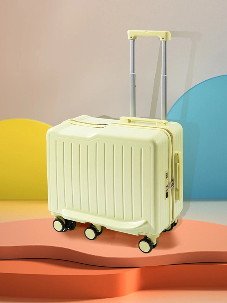 ort Children's Riding Lage Travel Suitcase with  Pull Rod Universal Wheels ABS PC Material ex Stripe Pattern