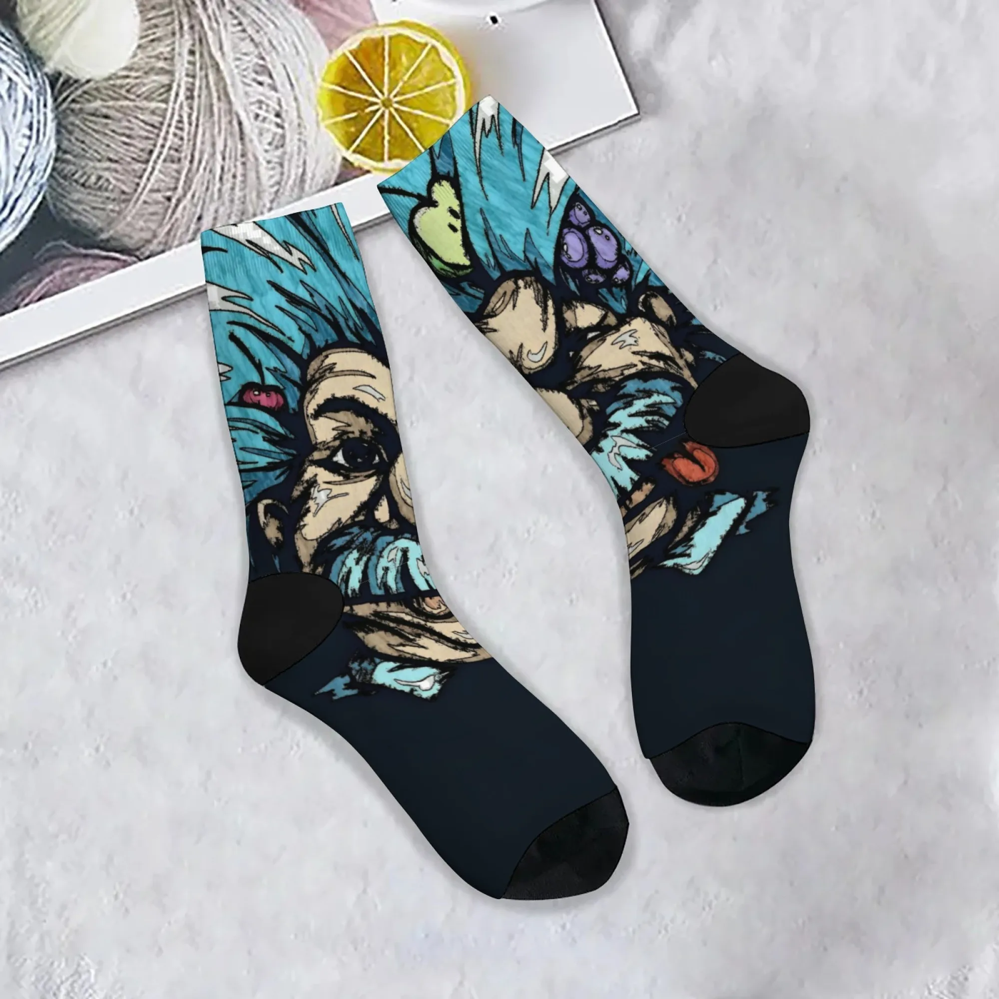 Lustige Cartoon-Charakter-Crew-Socken, edgy Street Art-Stil, einzigartige humorvolle Socken für Männer und Frauen, cooles Geschenk für Streetwear-Fans
