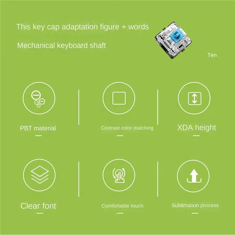

Отличный 135-клавишный PBT XDA Keycap 7U, разделенный колпачок для космической панели, пятисторонний сублимационный колпачок для механической клавиатуры, колпачок для клавиш