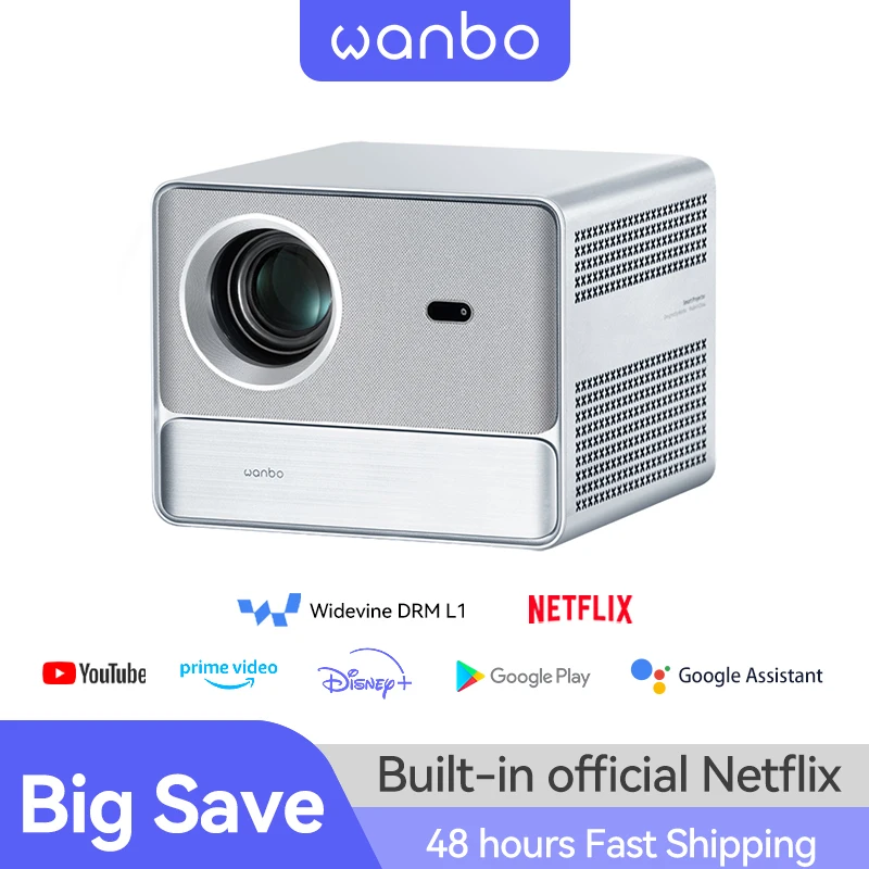 Wanbo DaVinci 1 Pro Projector Google TV11.0  Proyector 1080P 4K Home Theater Auto Focus 5G WiFi Bluetooth Portable Projector