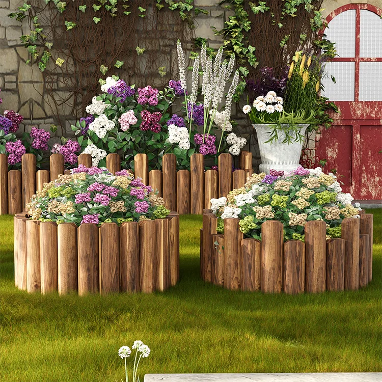 Carbonized anticorrosive wood fence Plug-in garden fence Indoor and outdoor balcony Decoration Outdoor