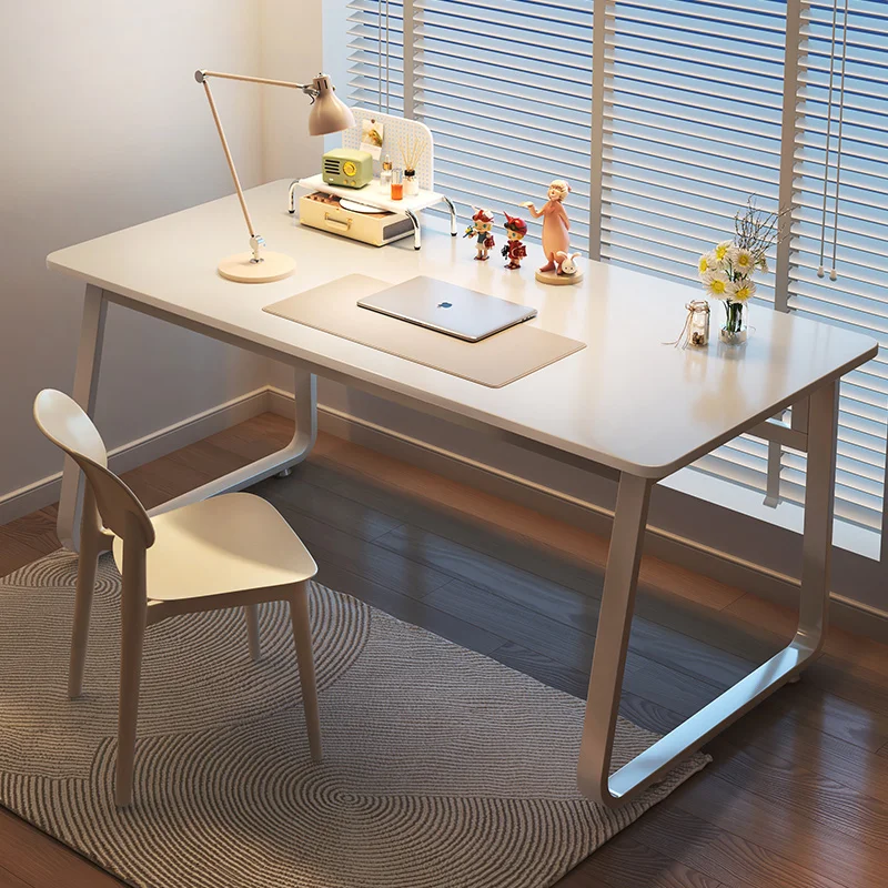 

Desk, bedroom, student study, writing, simple desktop, cream-style computer desk, office