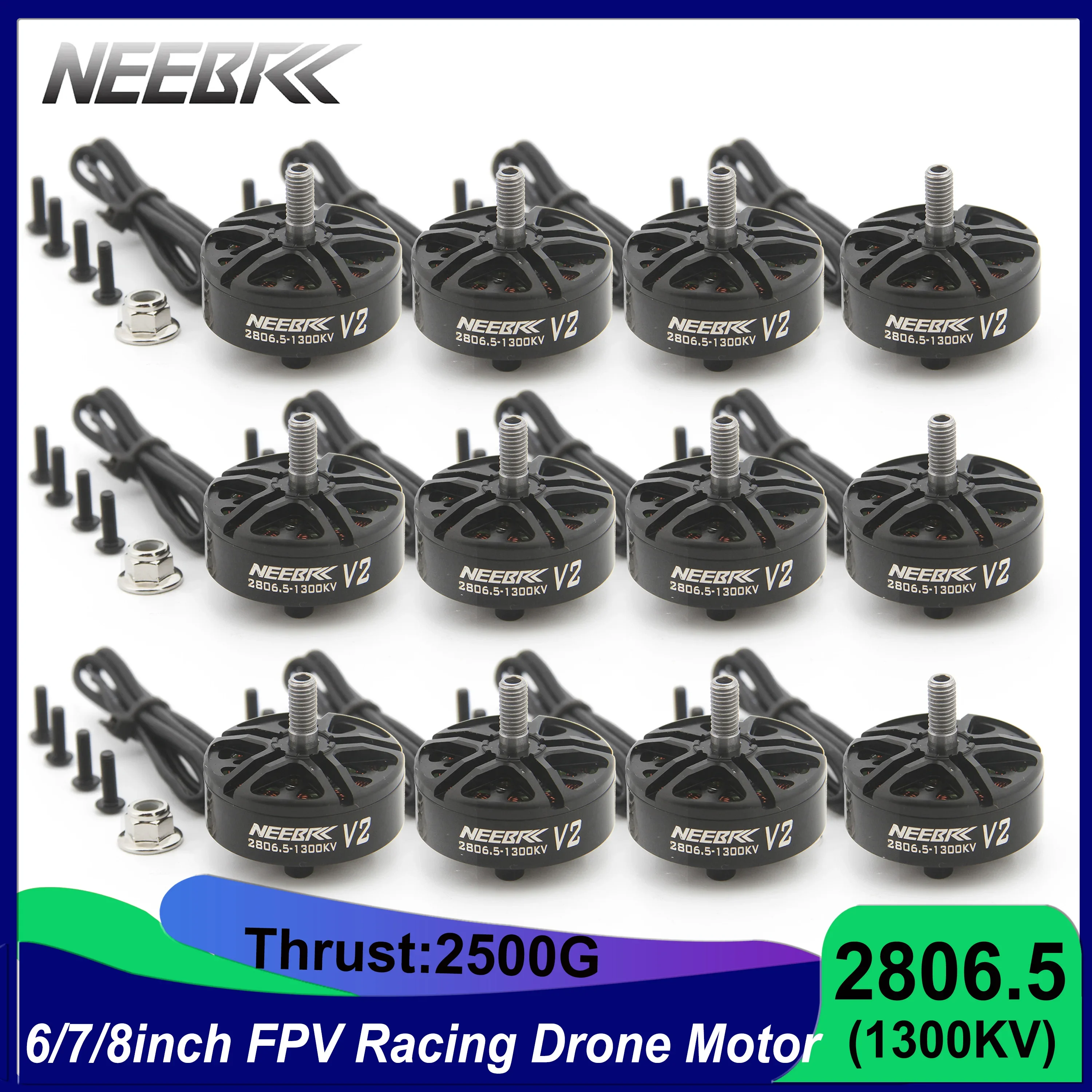 

Wholesale 2806.5 1300KV 3-6S Engine Brushless Motor for APEX Mark4 Mark5 XL5 7/8/10inch FPV Racing Drone Freestyle Long Range