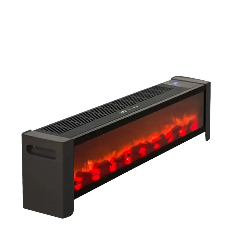 Smart Voice Controlled Electric Fireplace Fast Heating 3D Flame Simulated English Floor Heater Freestanding Household
