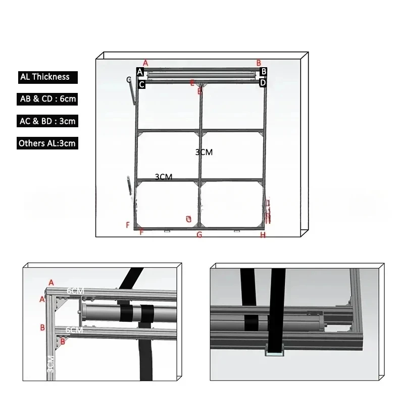 RV Caravan Lift Adjustable Intelligence Motorhome Aluminum Profile Lifting Bed