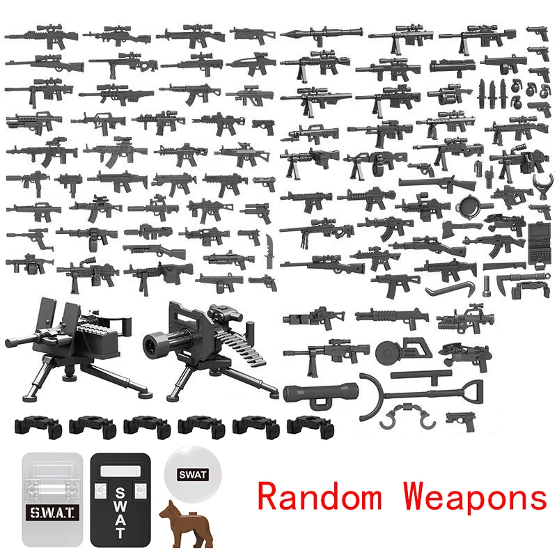 Armas Militares Building Blocks, Forças Especiais Soldados, Exército Gangster, SWAT Guns, Figura Modelo, Brick Toy, 25 Pcs, 50 Pcs, 100 Pcs, 200Pcs