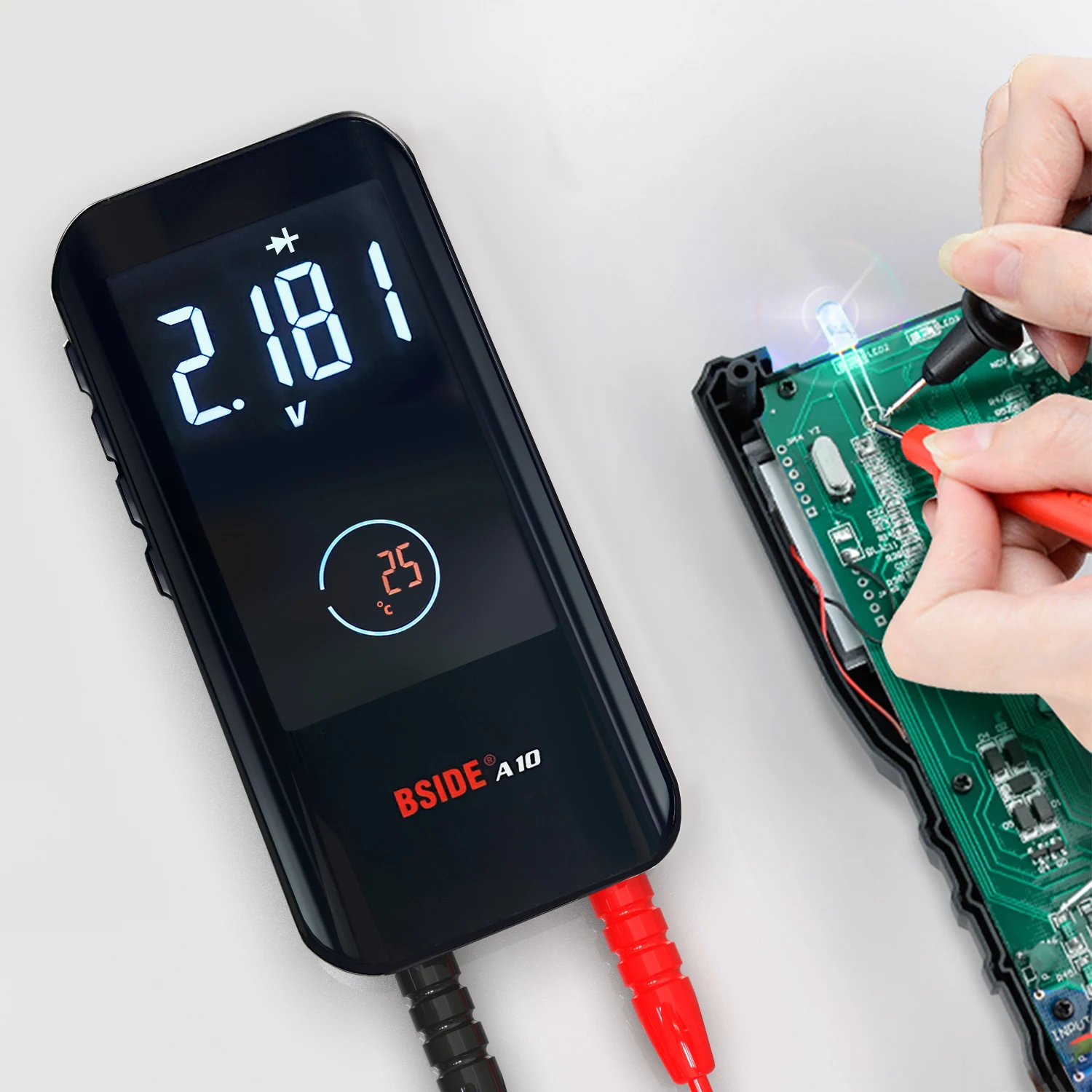 BSIDE Digital Multimeter with Color LCD Rechargeable Pocket Smart Voltmeter Capacitor Diode Ohm Hertz Duty Cycle Voltage Tester