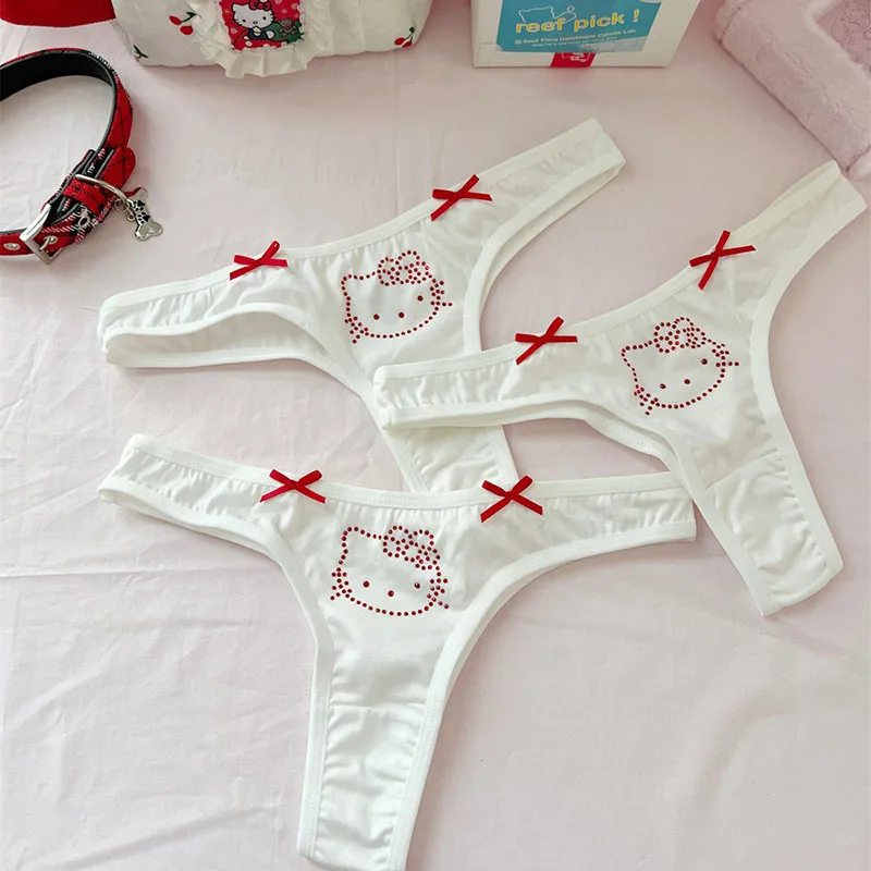 

New Hellokitty Women's Underwear Sanrio Anime Thongs Cotton Panties Collection Underwear Kawaii Girl Breathable Briefs