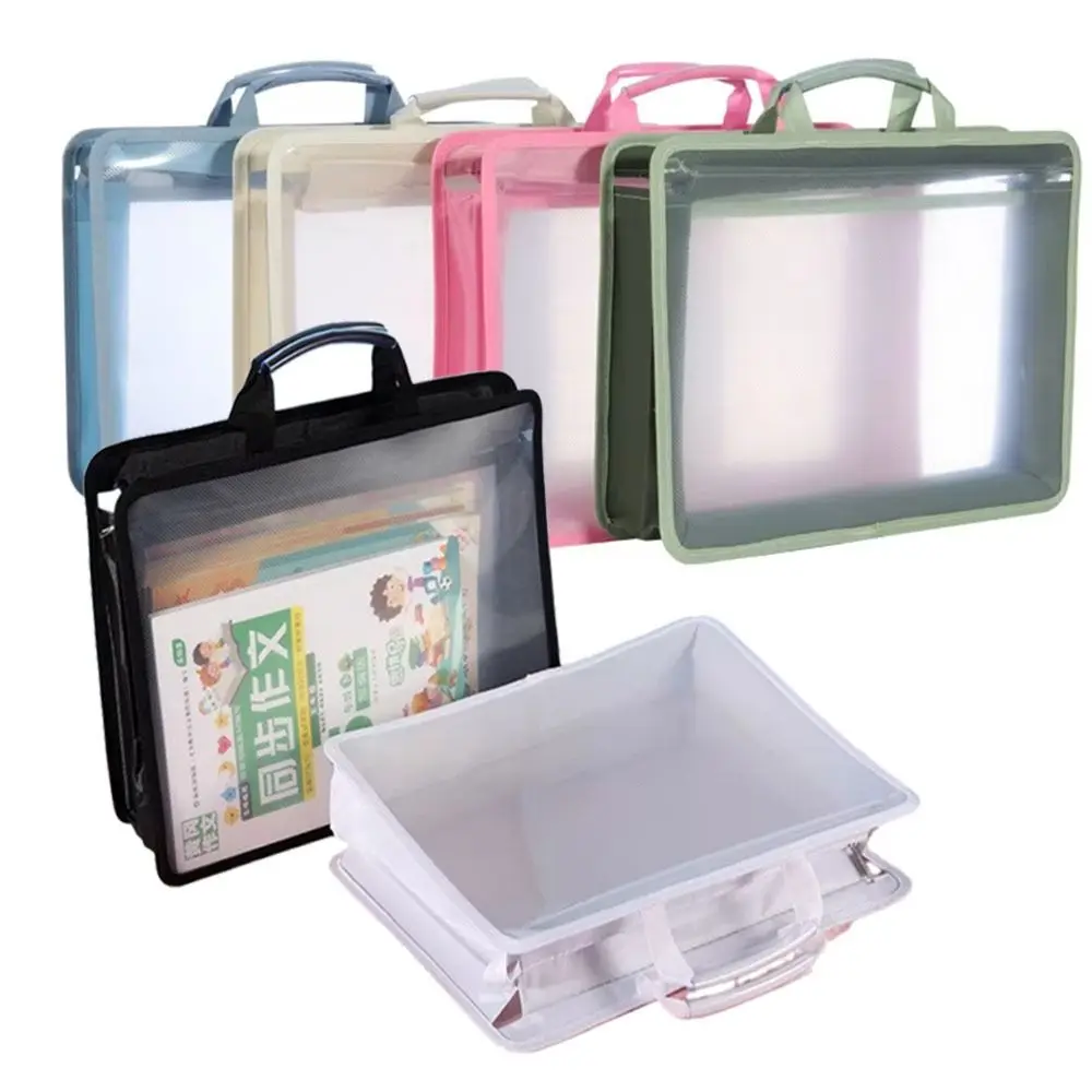 

Large Capacity Transparent a4 Handbag Waterproof 2 Layer Portable Documents Bag Protective Thickened Plastic File Organizer
