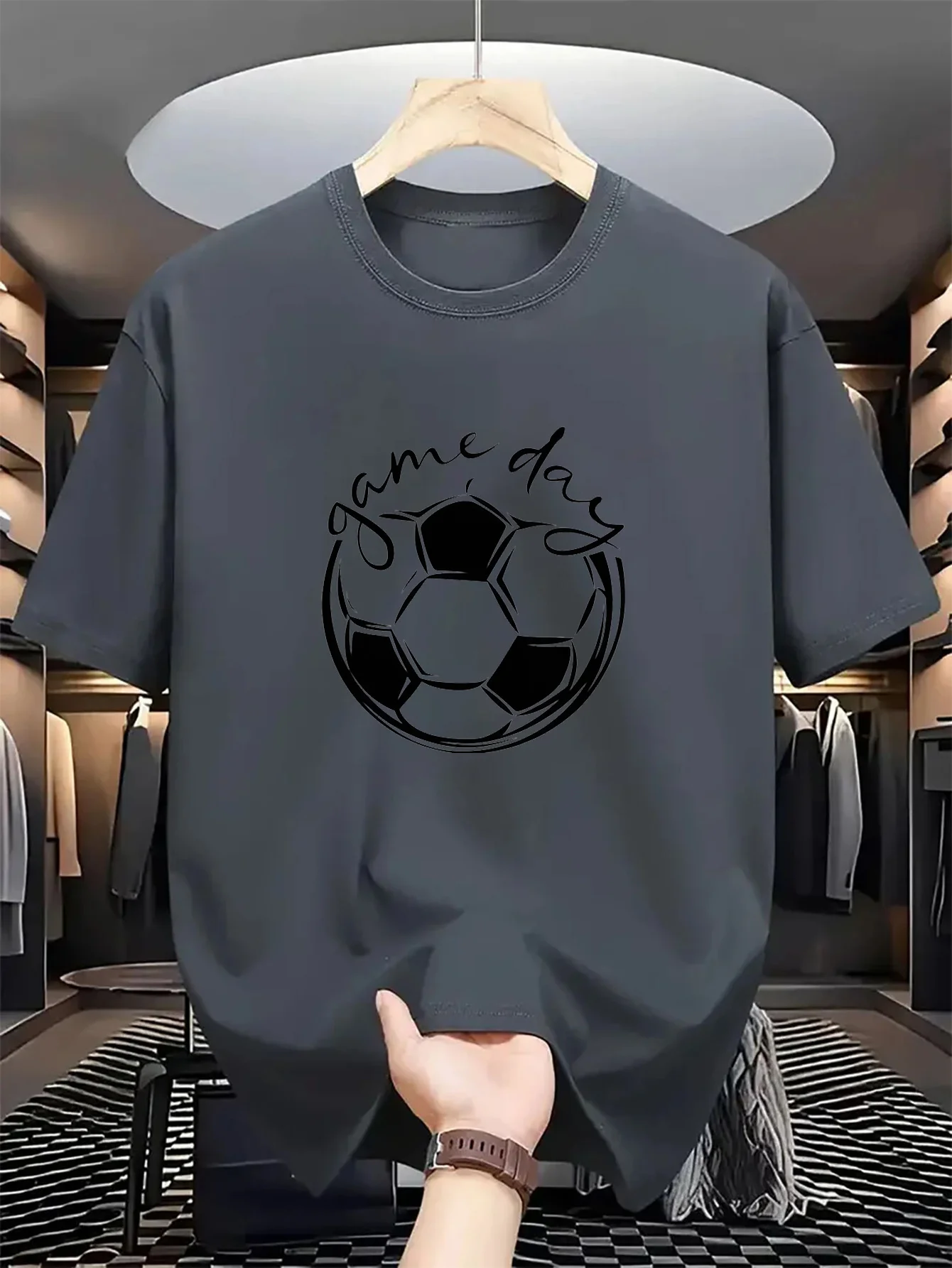Men's Crew Neck Short Sleeve T-Shirt, Alternative Style, Daily Casual, Playful Style, High Comfort, Soft Texture, Easy to Clean,