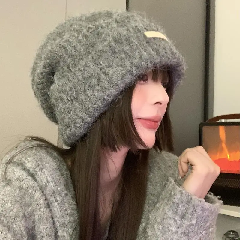 warm-wool-knitted-hat-large-head-size-autumn-winter-ey-cold-proof-couples-ear-protection-pile-hat-sweet-cute-sle-non-adju