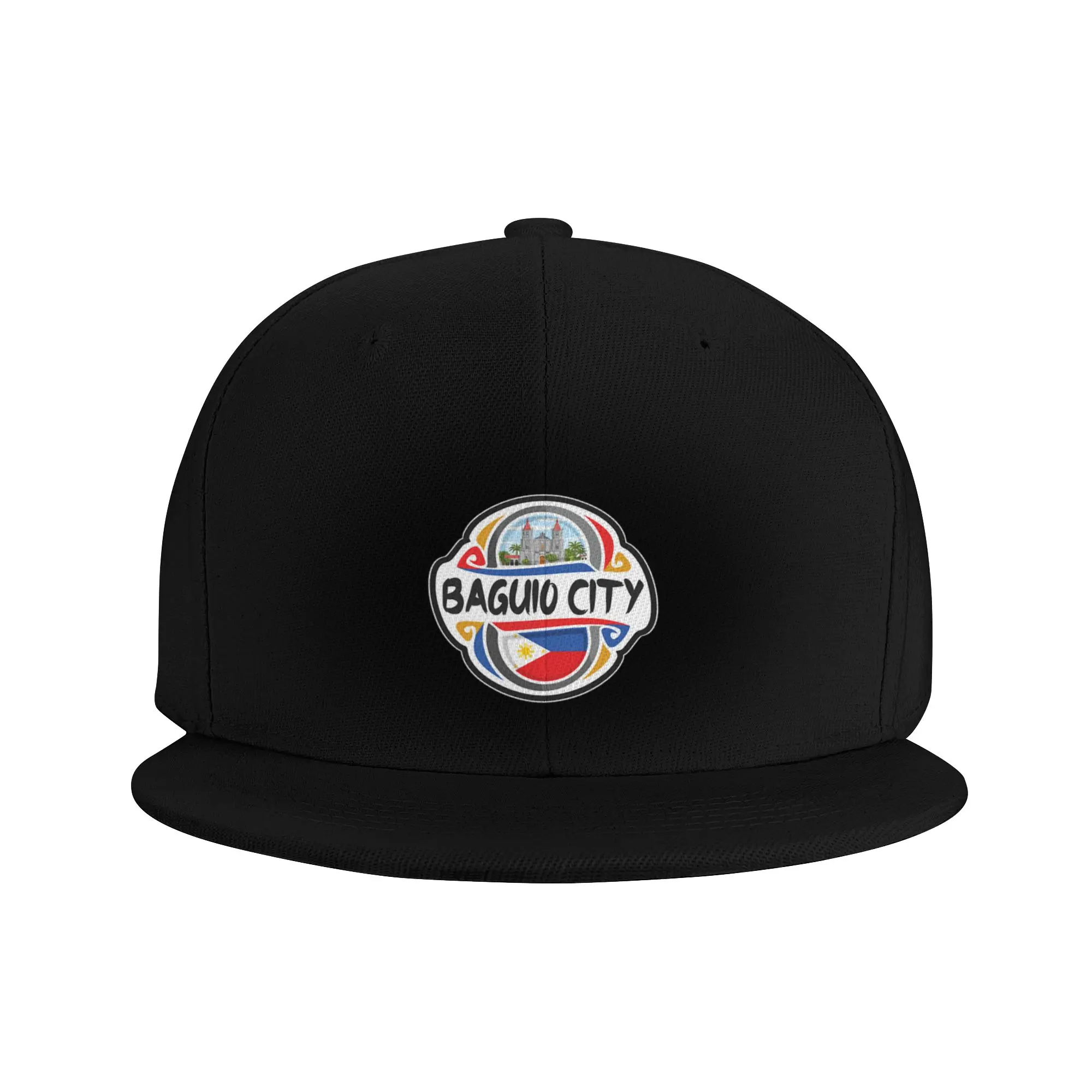 Fashion Baguio City Philippines Flag Badge Travel Souvenir Stamp Flat Brim Sun Hat  American Street Style Visors