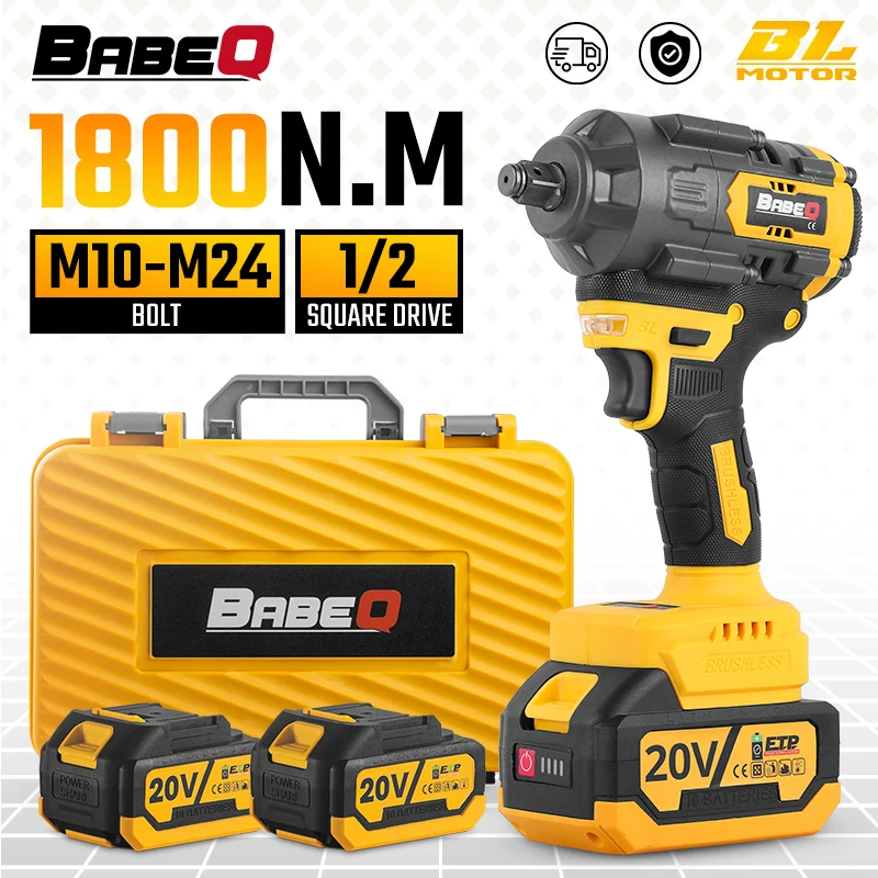 

1800N Torque Brushless Electric Impact Wrench 1/2 inch Screwdriver Cordless Wrench Power Tool For Makita 21V 18V Battery Pin