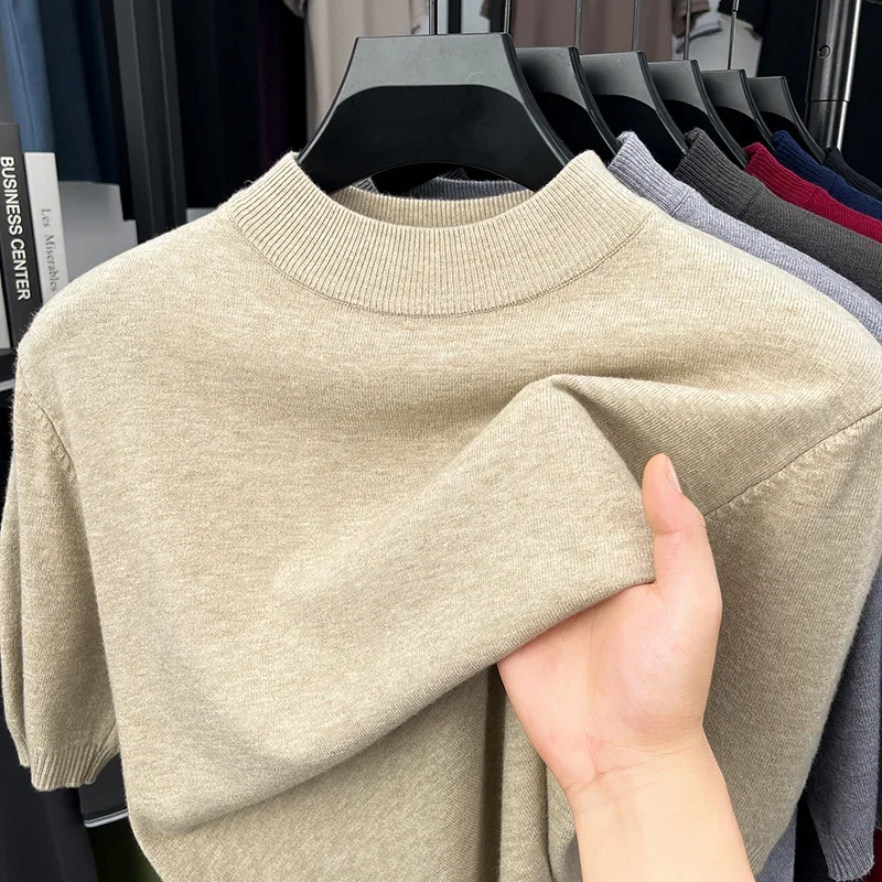 Blusa Feminina de Tricô com Gola Alta e Manga Média, Macia e Elástica, Básica para Escritório, Uso Diário, Sobretudo, Casual e Dia a Dia