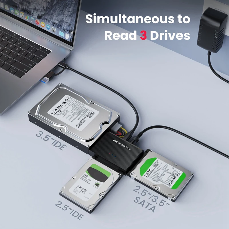 USB3.0 Hard Disk Adapter USB3.0 To SATA IDE Easy Drive Cable 2.5-Inch 3.5 Adapter Cable US-Plug