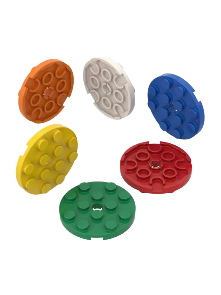 12pcs MOC DIY compatible with 60474 batches of round 4 x 4 bricks with pinholes, block toys compatible with assembling granules