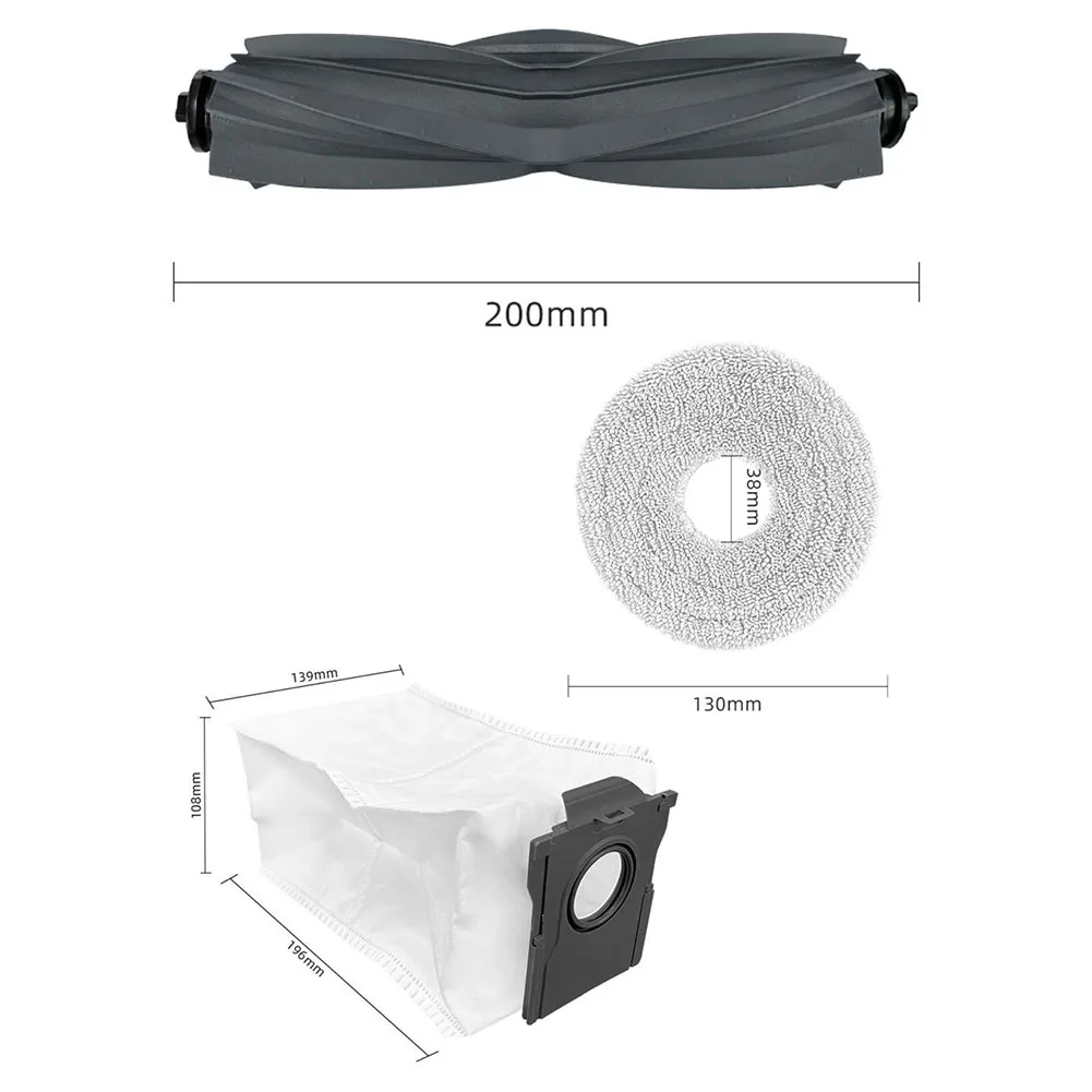 Compatible Replacement Parts Kit for MOVA for s70 Roller Includes Main Brush Roller Cloth Filters Dust Bags Side Brushes