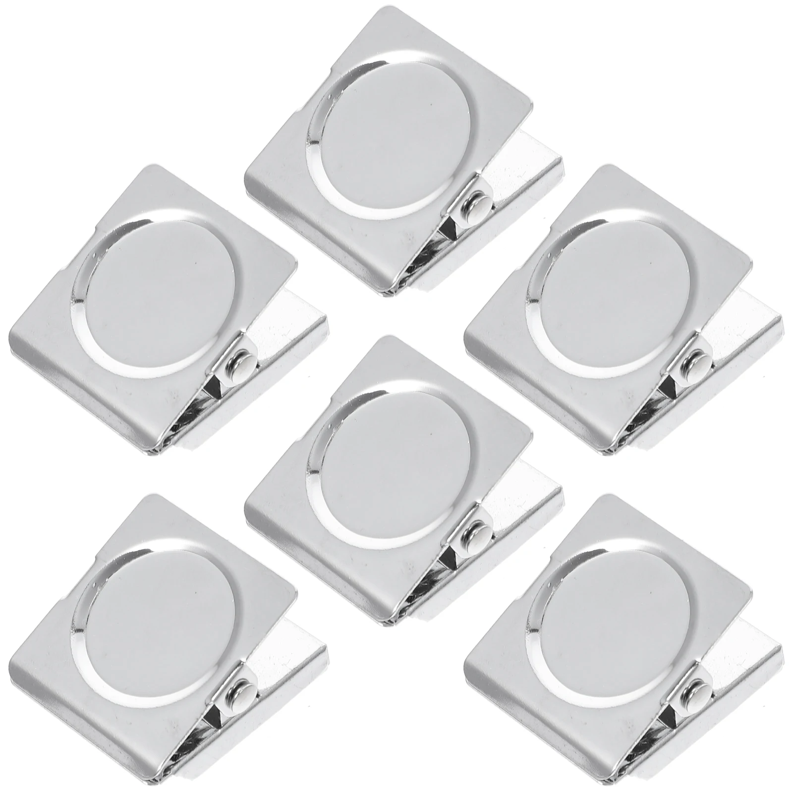 

6pcs Refrigerator Whiteboard Magnetic Clip Memo Note Clip Message Magnet Clamp Holder Fridge Metal Clips Office Supplies