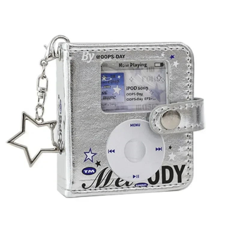 Imagem -03 - Mini Portable Keychain Photo Display Holder Retro Americano Cor Prata Kpop Photocard Moda 2