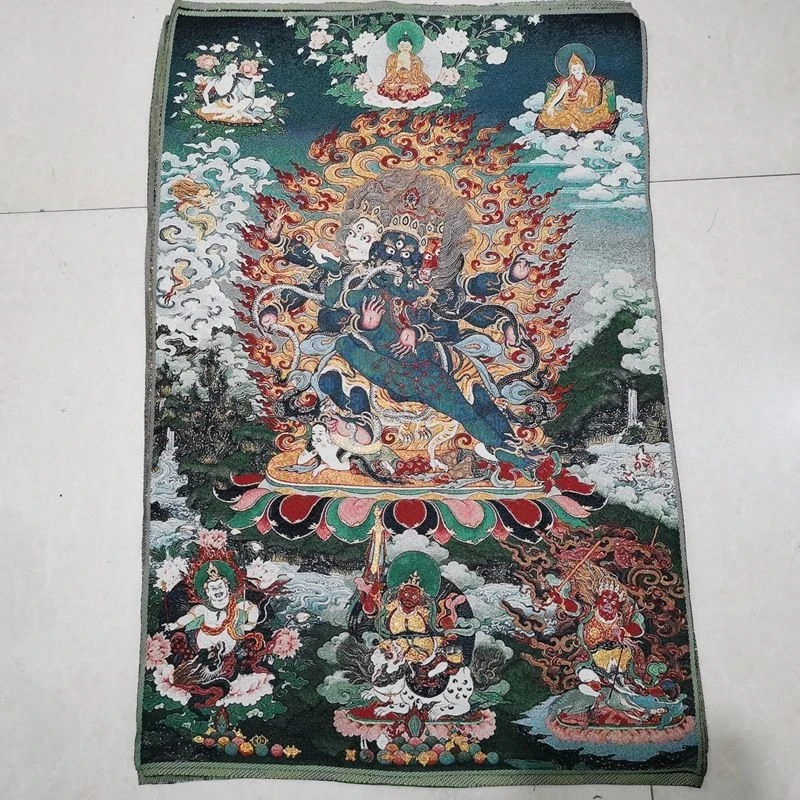 Tibet Tibetan Cloth Silk Six buddha vajra buddha Thangka Tangka Embroidery Painting Embroidery Hanging Pictures